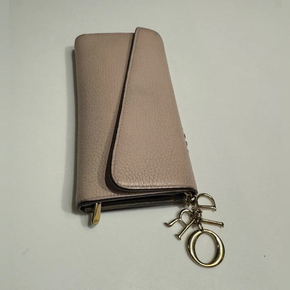 Dior leather saddle wallet on chain